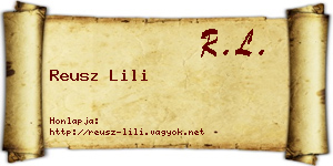 Reusz Lili névjegykártya
